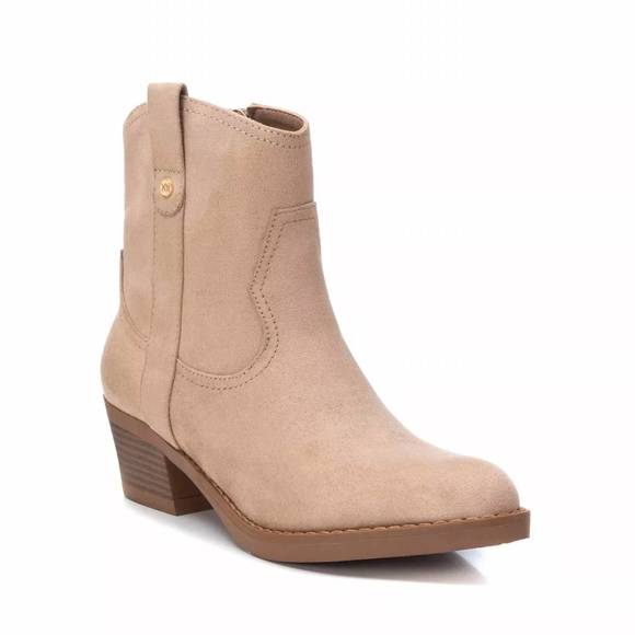NEW XTI women's suede italian western boots in beige/khaki
